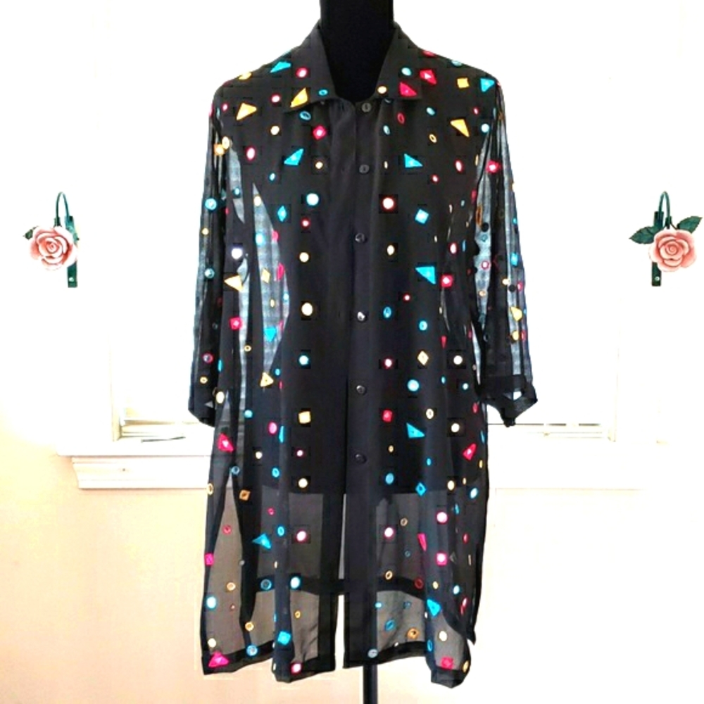 Long Cover Up Tunic Top Medium